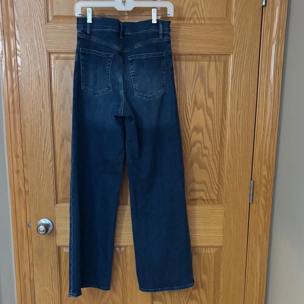 Frame Le Slim Palazzo Denim Deep Blue Flare Jeans - Picture 4 of 7
